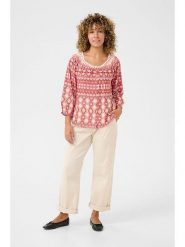 Cream Bluzka w kolorze czerwono-kremowym rozmiar: 34. Czerwone bluzki damskie Cream, bez wzorów, z wiskozy, bez kołnierzyka, bez ramiączek. Za 104.99 zł.