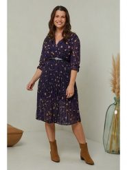 Curvy Lady Sukienka w kolorze fioletowo-czarnym rozmiar: 40/42. Czarne sukienki damskie Curvy Lady, na co dzień, bez wzorów, klasyczne, bez kołnierzyka, bez ramiączek, midi, proste. Za 118.56 zł.