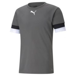 Koszulka piłkarska męska PUMA teamRISE Jersey. Szare t-shirty sportowe męskie Puma, m, z jersey, bez ramiączek, do piłki nożnej. Za 78.00 zł.