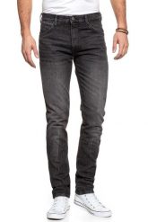 SPODNIE MĘSKIE WRANGLER LARSTON RESIDENT BLACK W18SPH182 112127581. Czarne spodnie materiałowe męskie Wrangler, bez wzorów, z jeansu. Za 199.99 zł.