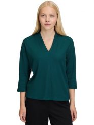 BETTY & CO Bluzka w kolorze niebiesko-zielonym rozmiar: XL. Niebieskie bluzki damskie Betty & Co., xl, bez wzorów, bez kołnierzyka, bez ramiączek. Za 109.95 zł.