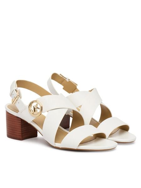 MICHAEL Michael Kors Sandały Vera Mid 40S4VEMS1L Écru. Kozaki damskie MICHAEL Michael Kors, bez wzorów, ze skóry, bez obcasa, na słupku. Za 739.99 zł.