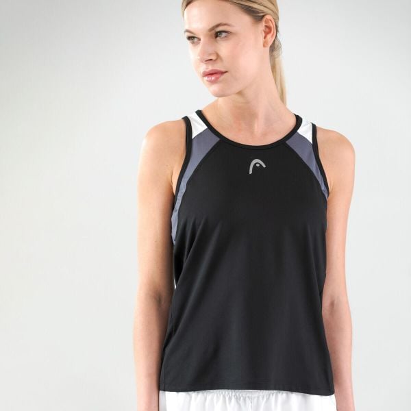 Koszulka bez rękawów damska CLUB 22 Tank Top. Niebieskie bluzki sportowe damskie HEAD, bez wzorów, z dżerseju, bez kołnierzyka. W wyprzedaży za 101.50 zł.