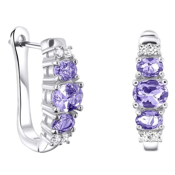 ERIN Srebrne kolczyki tanzanity angielskie zapięcie 1,8 ct. Szare kolczyki damskie Braccatta, z cyrkonią, srebrne, z angielskim zapięciem. Za 592.00 zł.