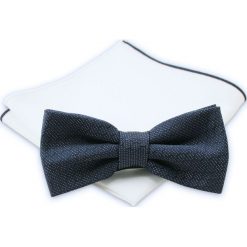 Stylowa mucha + poszetka - Chattier. Niebieskie krawaty i muchy męskie Chattier, bez wzorów, eleganckie. Za 59.00 zł.
