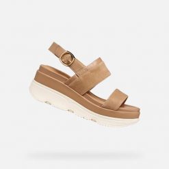 Sandały GEOX D GARDENIA Brązowy. Brązowe obuwie trekkingowe damskie Geox, bez wzorów, ze skóry, bez obcasa. Za 424.99 zł.