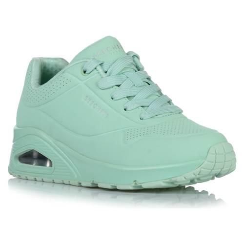 Buty do chodzenia damskie Skechers Uno Stand On Air. Niebieskie buty sportowe na co dzień damskie Skechers, bez wzorów, z materiału, trekkingowe. Za 356.00 zł.