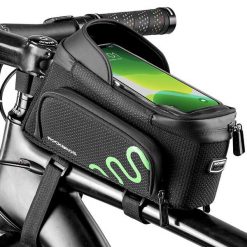 Torba rowerowa na ramę rozkładana ROCKBROS 1,25 L z miejscem na telefon. Czarne torebki klasyczne damskie ROCKBROS, bez wzorów, bez dodatków. Za 109.00 zł.