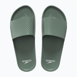 Klapki basenowe antypoślizgowe męskie Speedo Slide Entry. Zielone klapki i japonki męskie Speedo. Za 79.94 zł.