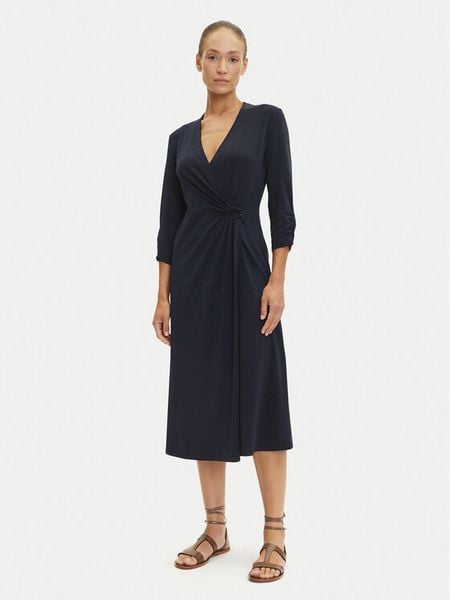 Tatuum Sukienka codzienna Linda T2506.195 Granatowy Regular Fit. Niebieskie sukienki damskie Tatuum, na co dzień, s, bez wzorów, z bawełny, bez kołnierzyka, bez ramiączek, proste. Za 169.99 zł.