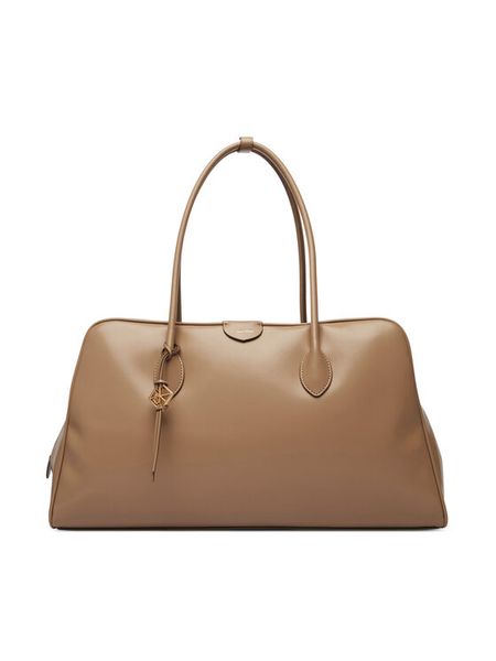 Calvin Klein Torebka Emblem Trio Large Work Bag LV04F3368G Beżowy. Brązowe torebki klasyczne damskie CALVIN KLEIN, bez wzorów, ze skóry, bez dodatków. Za 799.99 zł.