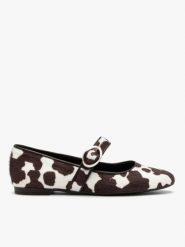 Baleriny damskie w krowie łaty. Brązowe baleriny damskie Brawo sp. z o.o., bez wzorów, bez obcasa. Za 349.99 zł.