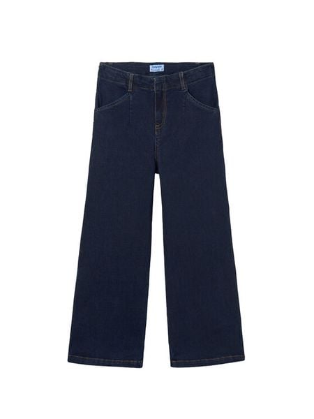 Mayoral Jeansy 7573 Granatowy Wide Leg. Niebieskie spodnie dziewczęce Mayoral, z bawełny. Za 149.99 zł.