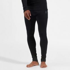 Legginsy termoaktywne męskie Odlo Active Warm. Czarne bielizna termoaktywna męska Odlo, m, bez wzorów, z elastanu. Za 179.99 zł.