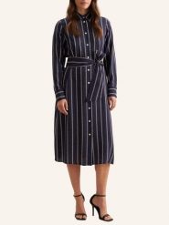 Seidensticker Sukienka w kolorze granatowo-białym rozmiar: 44. Białe sukienki damskie Seidensticker, na co dzień, bez wzorów, z tkaniny, bez kołnierzyka, bez ramiączek, midi, proste. Za 211.81 zł.