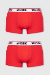 MOSCHINO Czerwone bokserki męskie 3PACK. Czerwone bokserki męskie MOSCHINO, bez wzorów, z bawełny. W wyprzedaży za 249.99 zł.