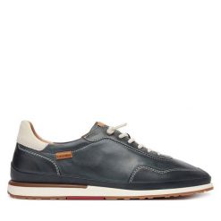 Półbuty Pikolinos. Niebieskie półbuty damskie Pikolinos, bez wzorów, bez obcasa, na płaskiej podeszwie. Za 639.99 zł.