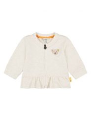 Steiff Bluza w kolorze kremowym rozmiar: 92. Brązowe bluzy i bluzki niemowlęce Steiff, z aplikacjami, z jeansu, bez ramiączek, bez kaptura. Za 105.38 zł.