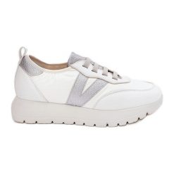 Buty Sportowe Damskie Na Platformie Vinceza 58510 Białe. Białe buty sportowe na co dzień damskie bez wzorów, ze skóry. Za 239.75 zł.