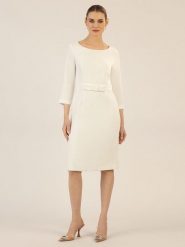 APART Sukienka w kolorze białym rozmiar: 44. Białe sukienki damskie Apart, bez wzorów, z tkaniny, bez kołnierzyka, bez ramiączek, midi. Za 239.99 zł.