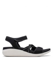 Clarks Sandały "Glide Hi Shore" w kolorze czarnym na koturnie rozmiar: 40. Czarne sandały damskie Clarks, bez wzorów, bez obcasa, na koturnie. Za 105.38 zł.