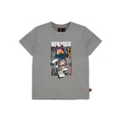 Koszulka dziecięca LEGO NINJAGO Tano 212 z organicznej bawełny, szara. Szare koszulki dziewczęce LEGO, s, bez wzorów, z bawełny, bez ramiączek. Za 54.99 zł.
