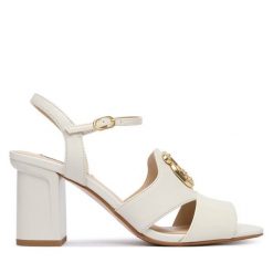 Sandały Liu Jo. Białe sandały damskie Liu Jo, bez wzorów, bez obcasa, na słupku. Za 729.99 zł.