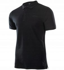 Koszulka polo dla mężczyzn Hi-tec Romso. Czarne koszulki polo męskie Hi-tec, m, bez wzorów, z bawełny, bez ramiączek. Za 86.00 zł.