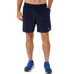 7-calowe spodenki Asics Core. Niebieskie szorty damskie Asics, bez wzorów, sportowe. Za 187.00 zł.