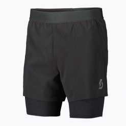 Spodenki do biegania męskie SCOTT Endurance Hybrid. Czarne szorty męskie Scott, bez wzorów, z elastanu, sportowe. Za 239.99 zł.