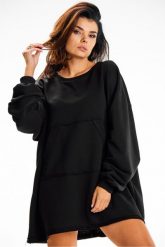 Bluza damska oversize długa z kieszenią kangurka czarna. Czarne bluzy bez kaptura damskie Infinite You, l, z bawełny. Za 269.00 zł.