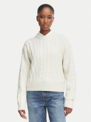 Tommy Hilfiger Sweter WW0WW51396 Beżowy jasny Regular Fit. Brązowe swetry klasyczne damskie Tommy Hilfiger, xxs, z wełny, bez kołnierzyka. Za 699.99 zł.