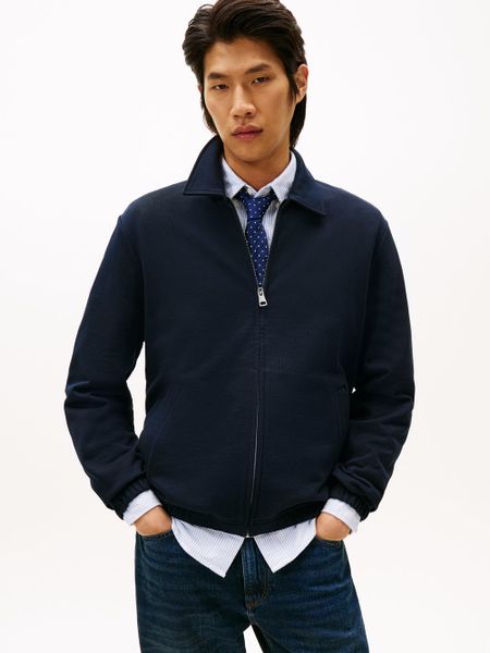 Tommy Hilfiger kurtka dresowa Kobiety Bawełna niebieski, L. Niebieskie kurtki damskie Tommy Hilfiger, l, bez wzorów, z bawełny, bez kaptura. Za 479.95 zł.