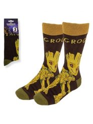 Lucky Socks Skarpety "Groot guardians of the galaxy" w kolorze brązowo-żółtym rozmiar: 38-45. Brązowe skarpetki męskie Lucky Socks, bez wzorów, prążkowane. Za 30.99 zł.