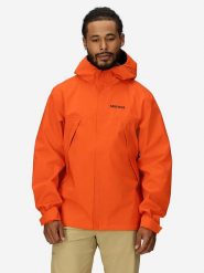 Marmot Kurtka funkcyjna "Precip Eco Pro" w kolorze czerwonym rozmiar: M. Czerwone kurtki outdoor męskie Marmot, m, bez wzorów, z materiału, bez kaptura. Za 241.56 zł.