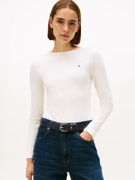 Tommy Hilfiger koszulka z długim rękawem Kobiety wiskoza biały, XL. Białe t-shirty damskie Tommy Hilfiger, xl, bez wzorów, z dżerseju, bez kołnierzyka. Za 179.95 zł.
