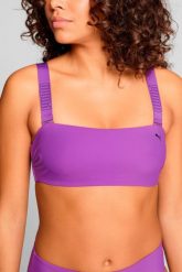 Góra od bikini Bandeau w kolorze fioletowym. Fioletowe bikini damskie Puma, bez wzorów. Za 177.90 zł.