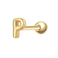 Glanzstücke München Piercing Litera P ze srebra próby 925 w kolorze zlotym Kolczyki 1 ct Damski. Żółte kolczyki damskie Glanzstücke München, pozłacane. Za 110.49 zł.