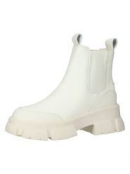 Steve Madden Skórzane sztyblety w kolorze białym rozmiar: 40. Białe botki damskie Steve Madden, sportowe, bez obcasa, bez zapięcia. Za 252.99 zł.