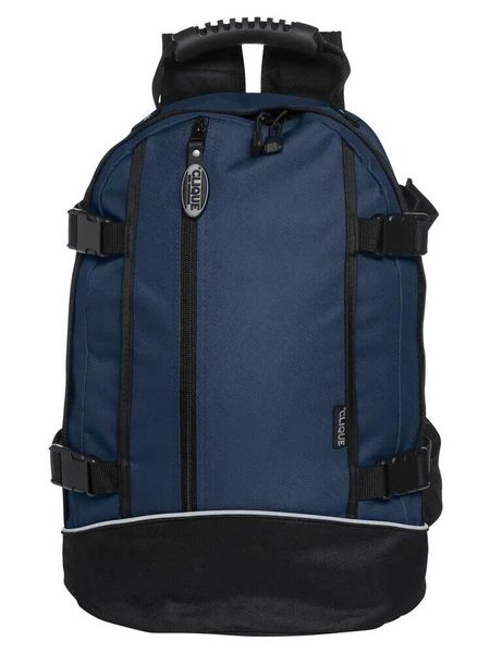 Clique Backpack II pojemny plecak sportowy z 600D poliestru – navy. Niebieskie plecaki damskie CLIQUE, bez wzorów, z gumy, sportowe. Za 175.56 zł.