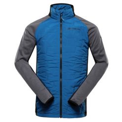 Bluza męska sportowa z wełną merino Alpine Pro Jorw. Niebieskie bluzy bez kaptura męskie Alpine Pro, bez wzorów, z wełny, sportowe, bez kołnierzyka, bez ramiączek. W wyprzedaży za 229.00 zł.
