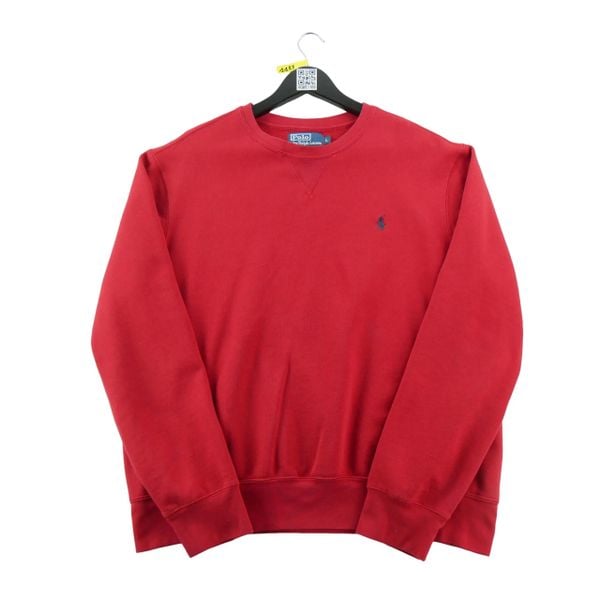 Second life - Bluza męska Pony haftowany Okrągły dekolt Czerwona - Stan dobry. Czerwone bluzy bez kaptura męskie Ralph Lauren, l, z dresówki. Za 207.36 zł.