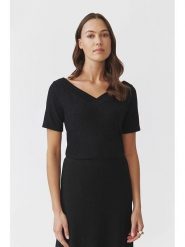 TATUUM Bluzka w kolorze czarnym rozmiar: M. Czarne bluzki damskie Tatuum, m, bez wzorów, bez kołnierzyka, bez ramiączek. Za 121.95 zł.