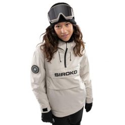 Kurtka snowboardowa damska W6-W Eriz. Brązowe kurtki damskie SIROKO, bez wzorów, bez kaptura, snowboardowy. Za 886.00 zł.