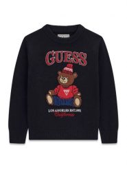 Guess Sweter N6BR03 Z1393 Granatowy Regular Fit. Niebieskie swetry chłopięce Guess, z aplikacjami, z bawełny, bez kołnierzyka. Za 214.99 zł.