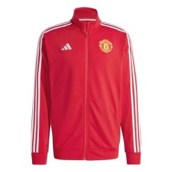 Bluza Manchester United DNA 2024/25. Czerwone bluzy bez kaptura męskie Adidas, z dresówki. W wyprzedaży za 252.50 zł.