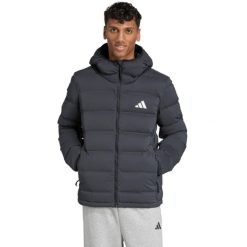 Kurtka męska adidas Helionic Climawarm Stretch Hooded Down. Czarne kurtki męskie Adidas, m, bez wzorów, z puchu, casualowe, bez kaptura. Za 669.99 zł.