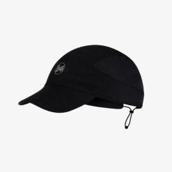 Czapka do biegania Buff Pack Speed Cap. Czarne czapki męskie Buff, bez wzorów, sportowe. W wyprzedaży za 119.93 zł.