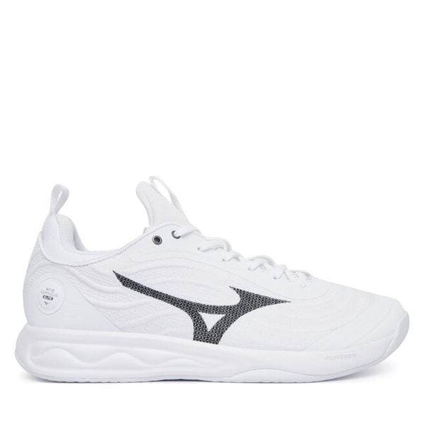 Buty halowe Mizuno. Białe buty sportowe na co dzień męskie Mizuno, bez zapięcia, mizuno wave. Za 619.99 zł.