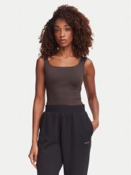 Guess Top V6YP18 K4788 Brązowy ciemny Slim Fit. Brązowe topy damskie Guess, m, z aplikacjami, z syntetyku, bez kołnierzyka. Za 194.99 zł.